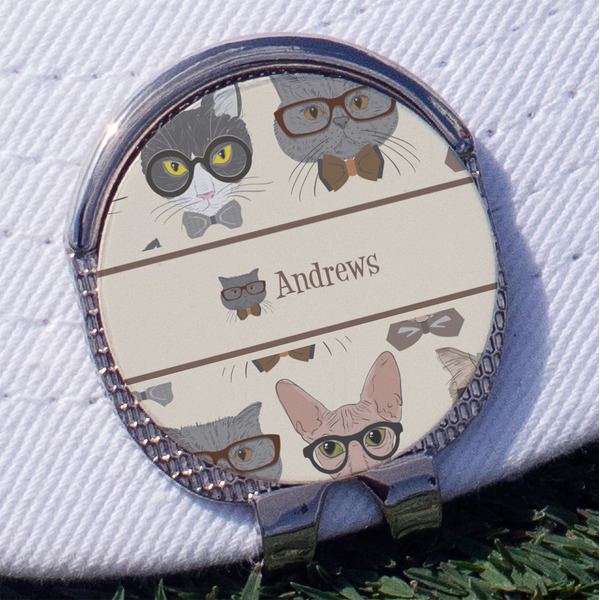 Custom Hipster Cats Golf Ball Marker - Hat Clip