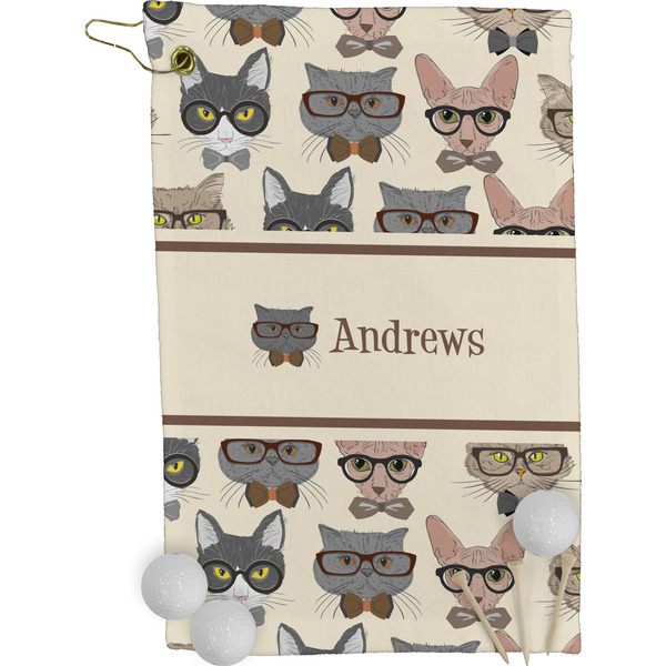 Hipster Cats Golf Towel (Personalized)