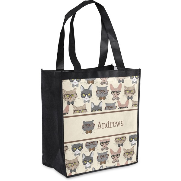Custom Hipster Cats Grocery Bag (Personalized)