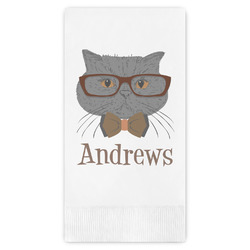 Hipster Cats Guest Napkins - Full Color - Embossed Edge (Personalized)