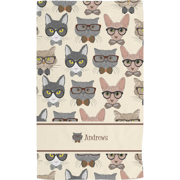 Hipster Cats Hand Towel (Personalized) Full