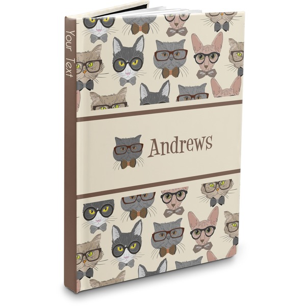 Custom Hipster Cats Hardbound Journal (Personalized)