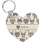 Hipster Cats Heart Plastic Keychain w/ Name or Text