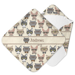 Hipster Cats Hooded Baby Towel (Personalized)
