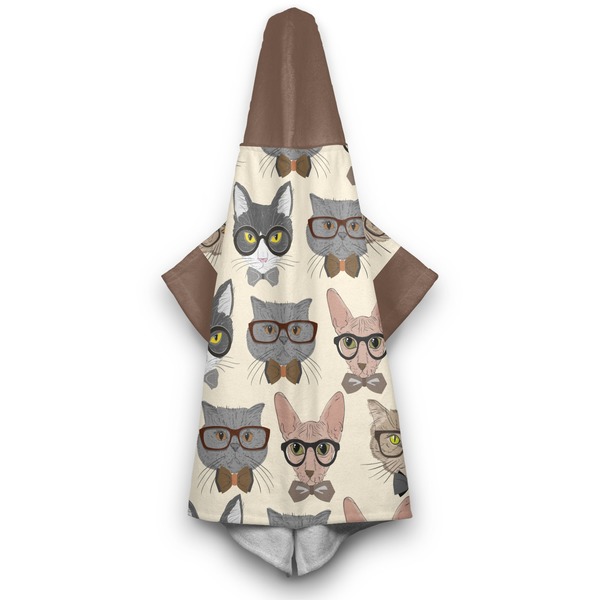 Hipster Cats Hooded Towel - Hanging