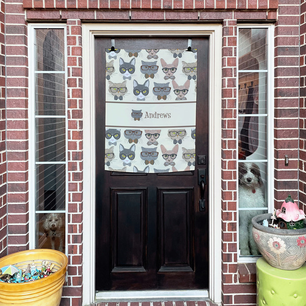 Hipster Cats House Flags - Double Sided - (Over the door) LIFESTYLE