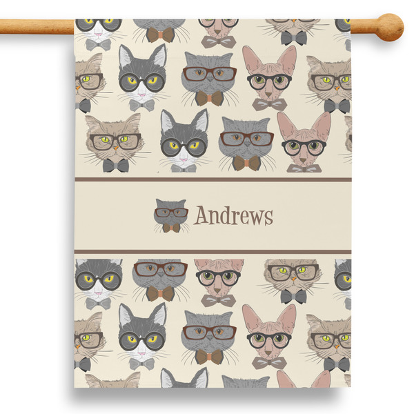Custom Hipster Cats 28" House Flag (Personalized)