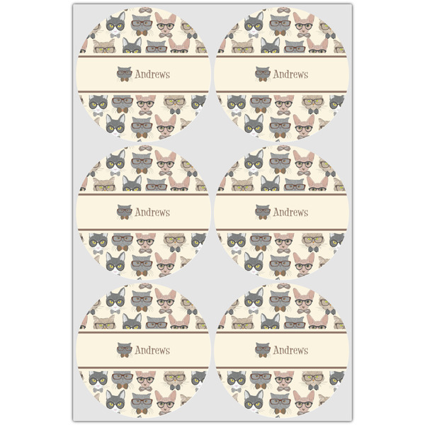 Hipster Cats Icing Circle - Large - Set of 6