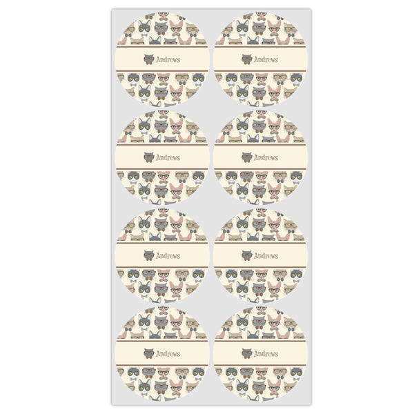 Hipster Cats Icing Circle - Medium - Set of 8