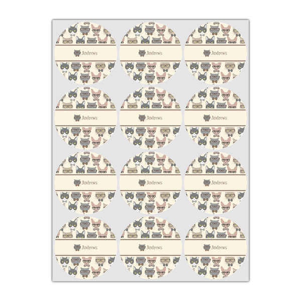 Hipster Cats Icing Circle - Small - Set of 12