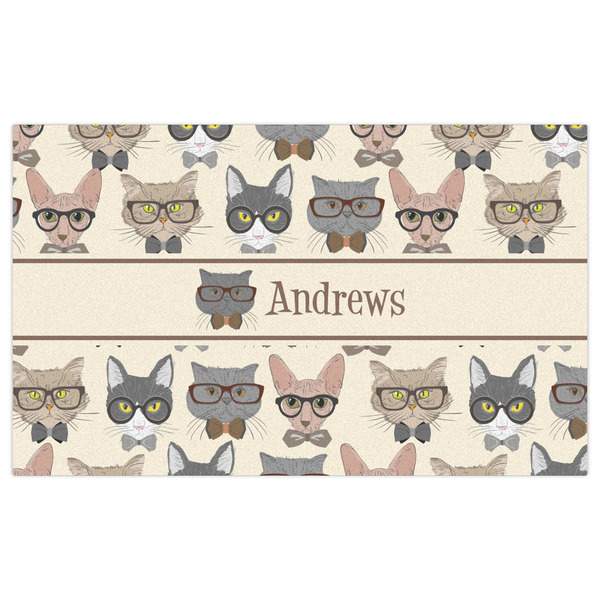 Hipster Cats Indoor / Outdoor Rug - 3'x5' - Front Flat