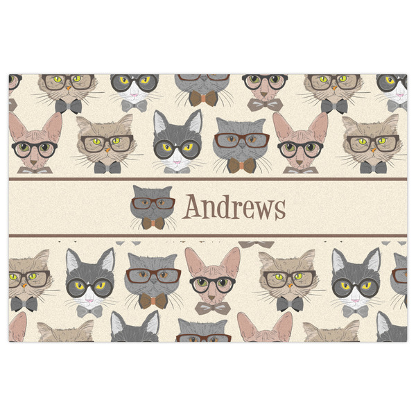 Hipster Cats Indoor / Outdoor Rug - 4'x6' - Front Flat