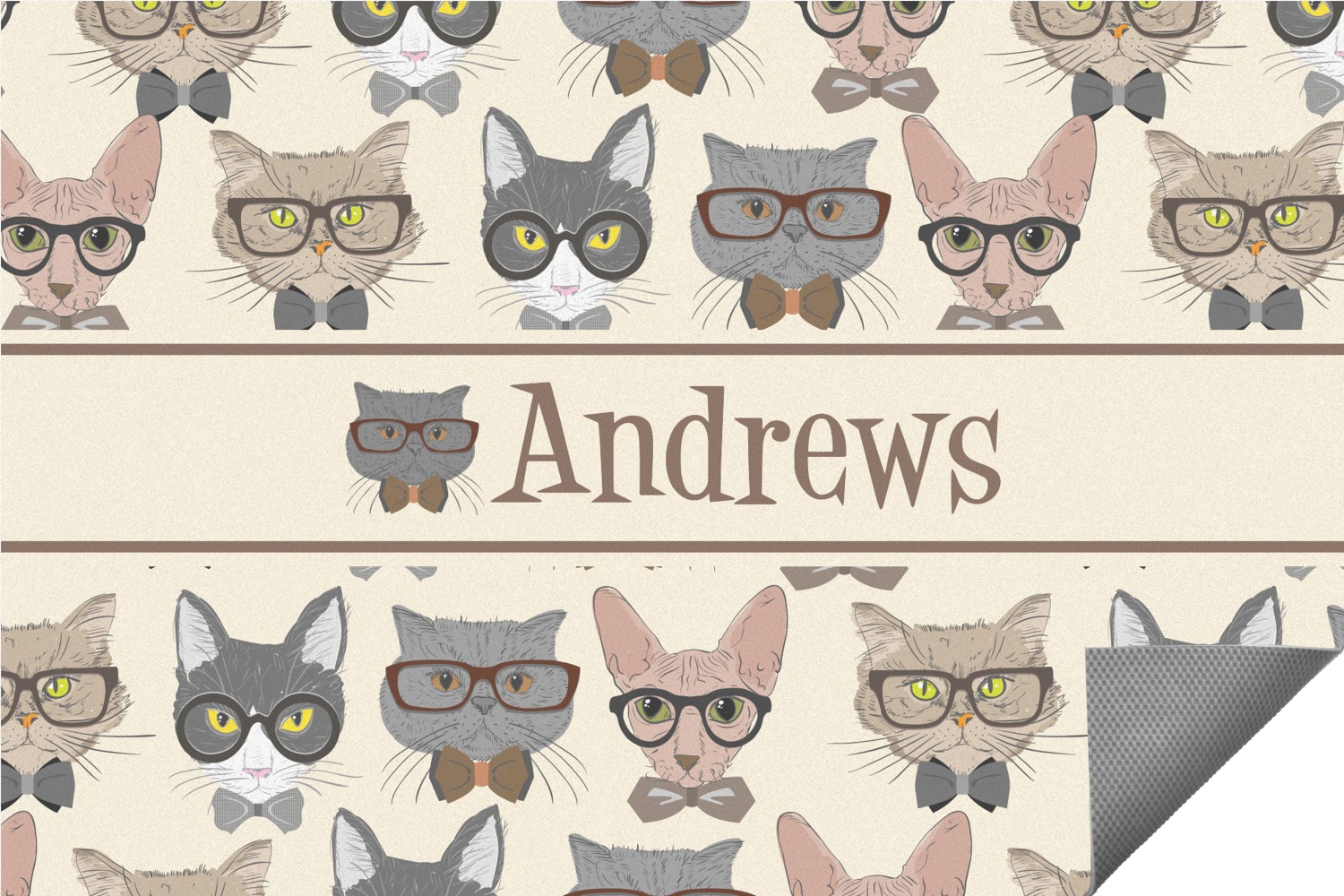 Custom Hipster Cats Indoor / Outdoor Rug (Personalized) YouCustomizeIt