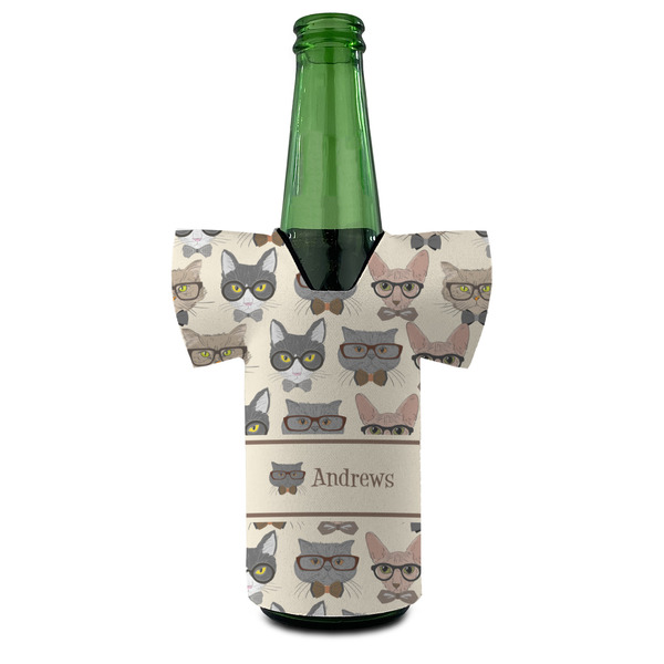Hipster Cats Jersey Bottle Cooler - FRONT (on bottle)