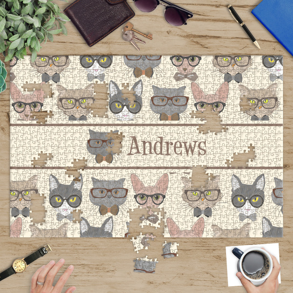 Hipster Cats Jigsaw Puzzle 1014 Piece - In Context