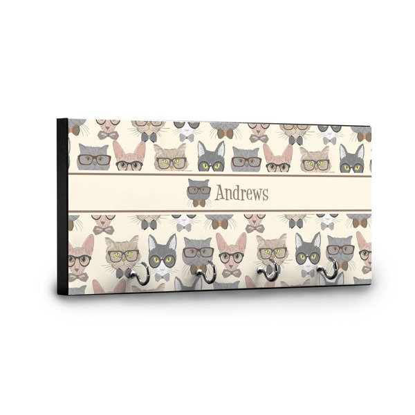 Hipster Cats Key Hanger - Front View with Hooks