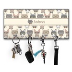 Hipster Cats Key Hanger w/ 4 Hooks w/ Graphics and Text