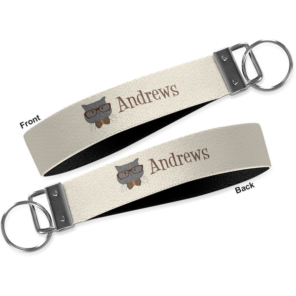 Hipster Cats Key-chain - Metal and Nylon - Front and Back