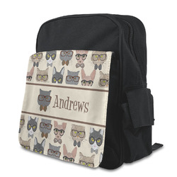 Hipster Cats Preschool Backpack (Personalized)