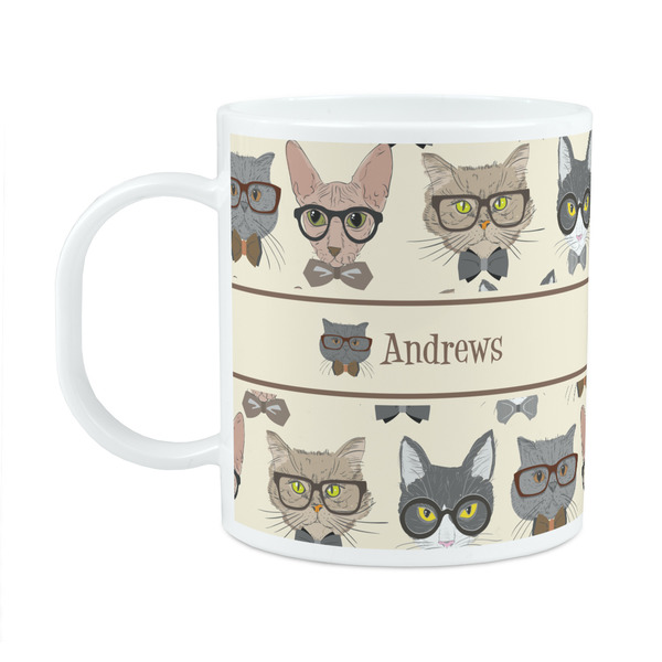 Custom Hipster Cats Plastic Kids Mug (Personalized)