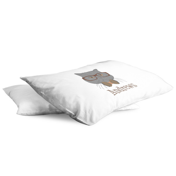Hipster Cats King Pillow Case - TWO (partial print)