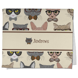 Hipster Cats Kitchen Towel - Poly Cotton w/ Name or Text