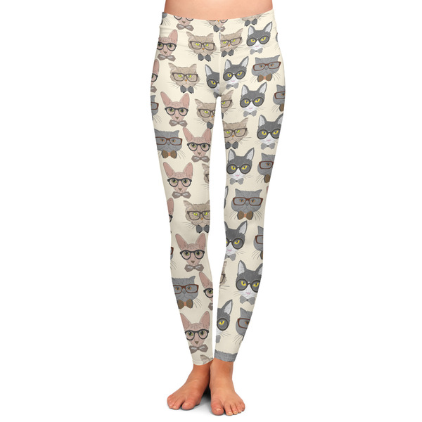Custom Hipster Cats Ladies Leggings - Extra Small