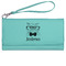 Hipster Cats Ladies Leatherette Wallet - Laser Engraved- Teal (Personalized)