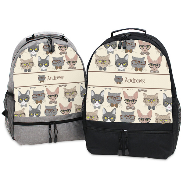 Hipster Cats Large Backpacks - Both