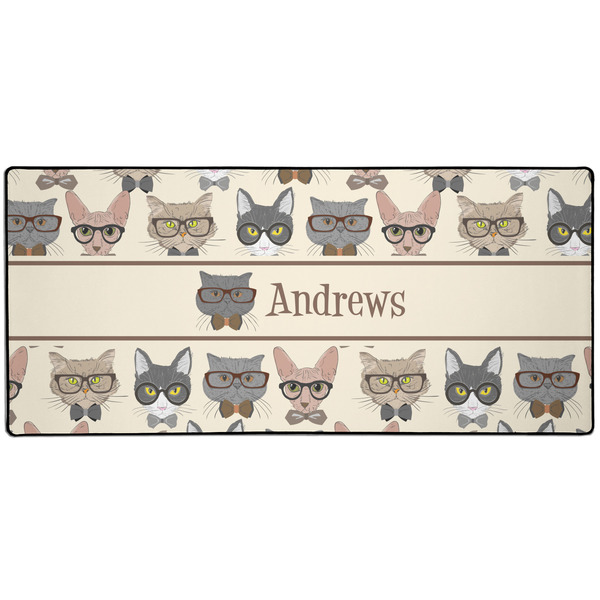 Custom Hipster Cats 3XL Gaming Mouse Pad - 35" x 16" (Personalized)