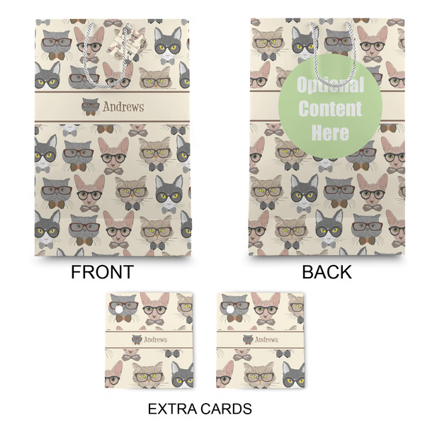 Hipster Cats Large Gift Bag - Approval