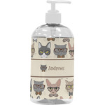 Hipster Cats Plastic Soap / Lotion Dispenser (16 oz - Large - White) (Personalized)