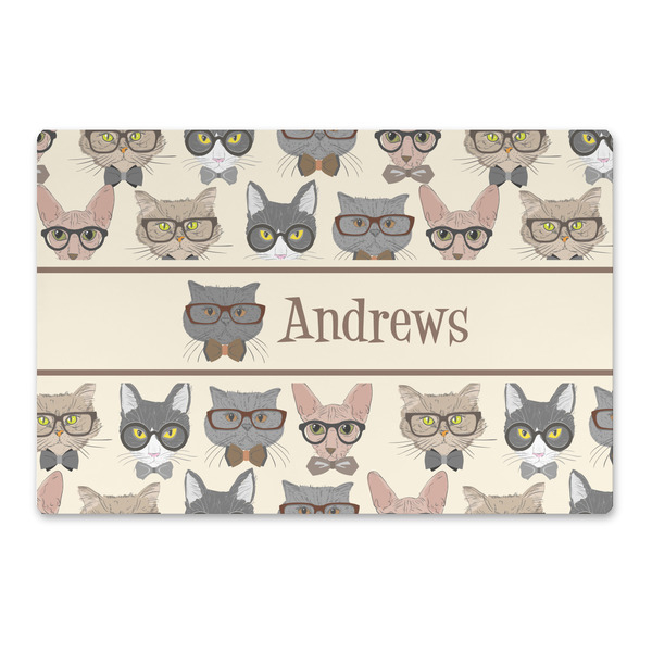Custom Hipster Cats Large Rectangle Car Magnet (Personalized)