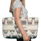Hipster Cats Large Rope Tote Bag - In Context View
