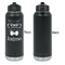 Hipster Cats Laser Engraved Water Bottles - Front Engraving - Front & Back View