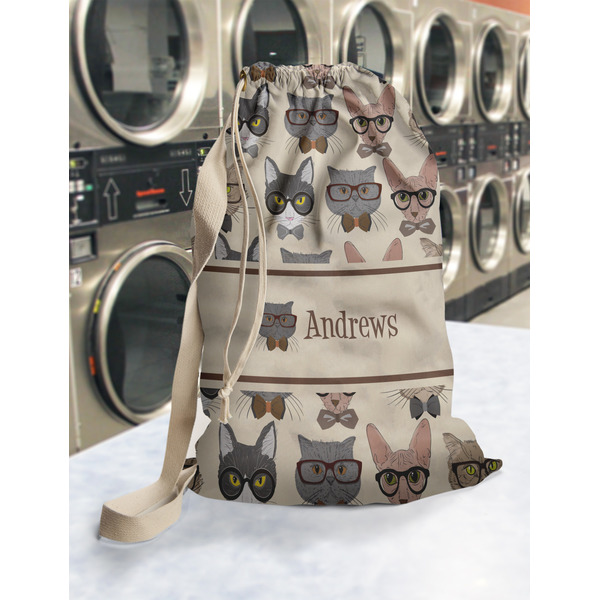 Hipster Cats Laundry Bag in Laundromat