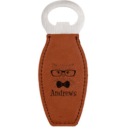 Hipster Cats Leatherette Bottle Opener (Personalized)