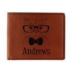 Hipster Cats Leatherette Bifold Wallet (Personalized)
