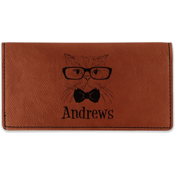 Custom Hipster Cats Leatherette Checkbook Holder (Personalized)