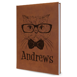 Hipster Cats Leather Sketchbook - Large - Single Sided (Personalized)