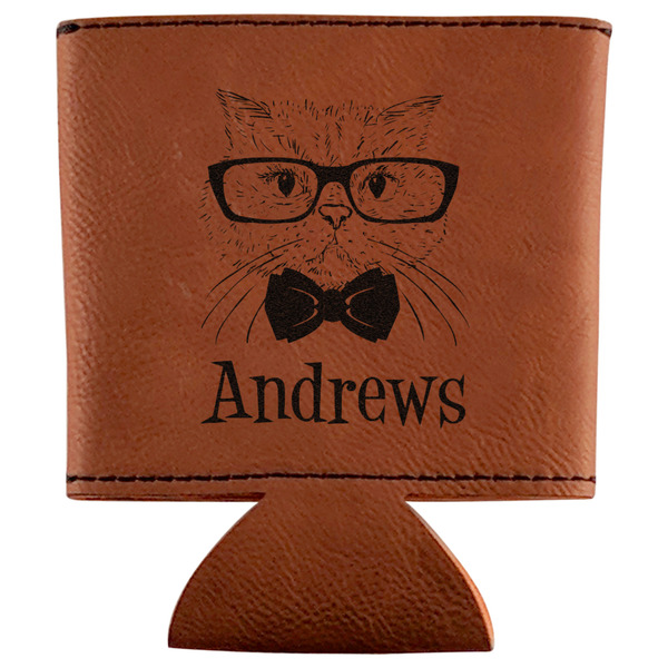 Custom Hipster Cats Leatherette Can Sleeve (Personalized)