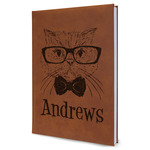 Hipster Cats Leatherette Journal - Large - Single Sided (Personalized)