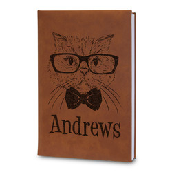 Hipster Cats Leatherette Journal - Large - Double Sided (Personalized)