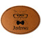 Hipster Cats Faux Leather Iron On Patch - Oval (Personalized)