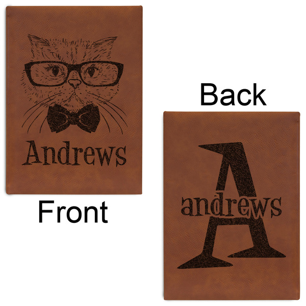 Hipster Cats Leatherette Sketchbooks - Large - Double Sided - Front & Back View