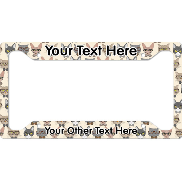 Custom Hipster Cats License Plate Frame - Style A (Personalized)