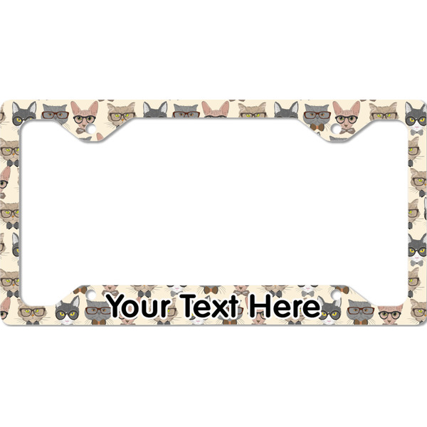 Custom Hipster Cats License Plate Frame - Style C (Personalized)