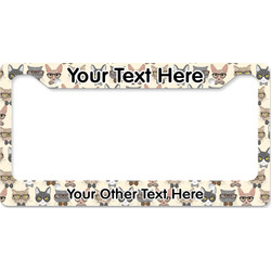 Hipster Cats License Plate Frame - Style B (Personalized)
