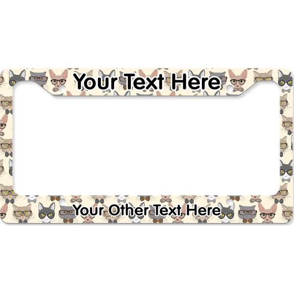 Custom Hipster Cats License Plate Frame - Style B (Personalized)