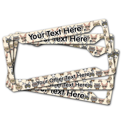 Hipster Cats License Plate Frame (Personalized)